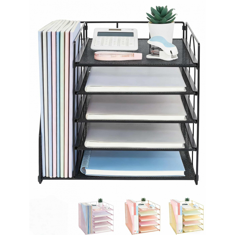 Home Office Organization - 5-Tier Multi-Layer File Rack Office Desktop