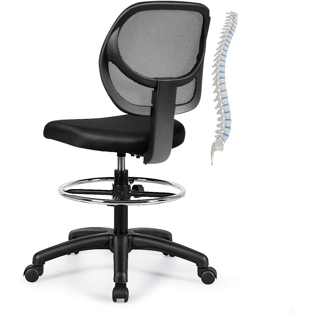 Home Office For - Ergonomic Black Mesh Swivel Office Chair