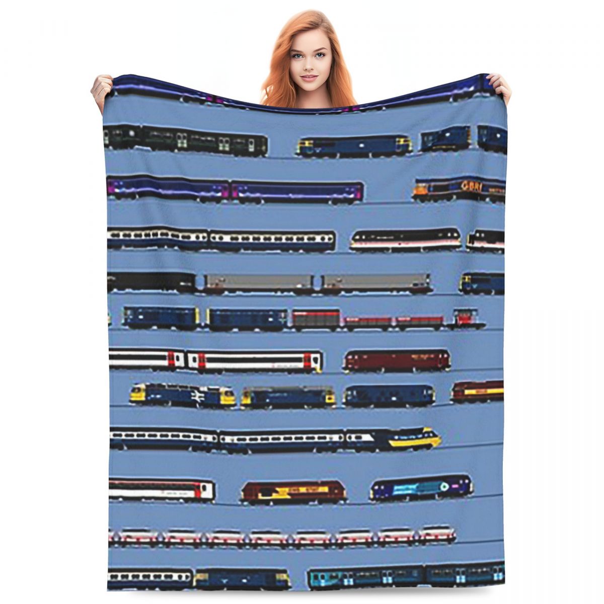 Home Office British - British Trains Blanket Fleece Sofa Throw
