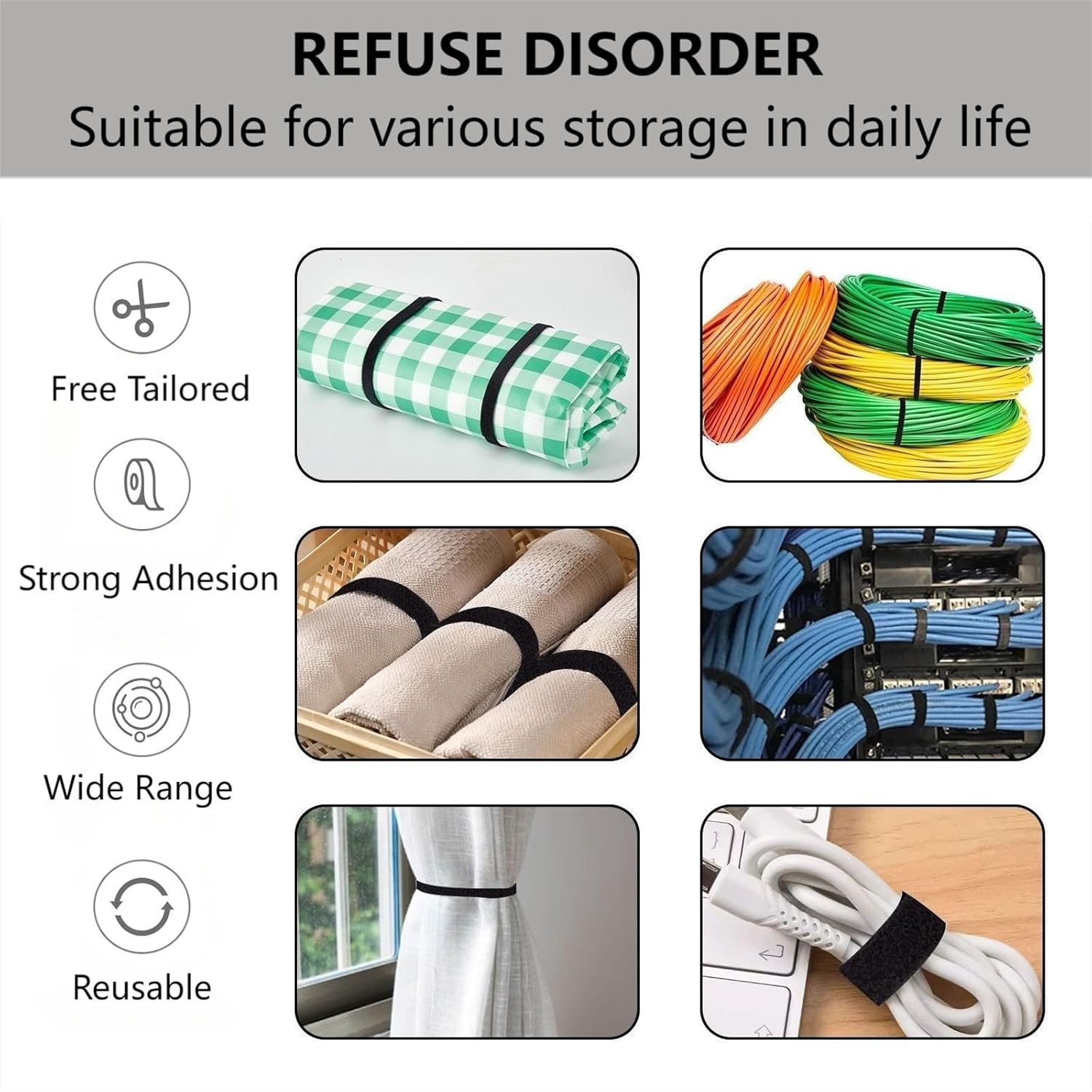 164ft Reusable Cable Ties - Ad - Home Office Organization avis et prix
