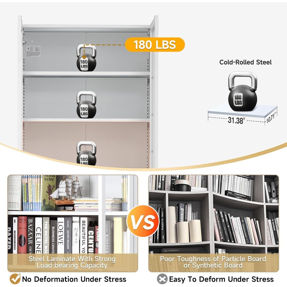 70.87 Tall Metal Bookshelf, 5- - Home Office For avis et prix
