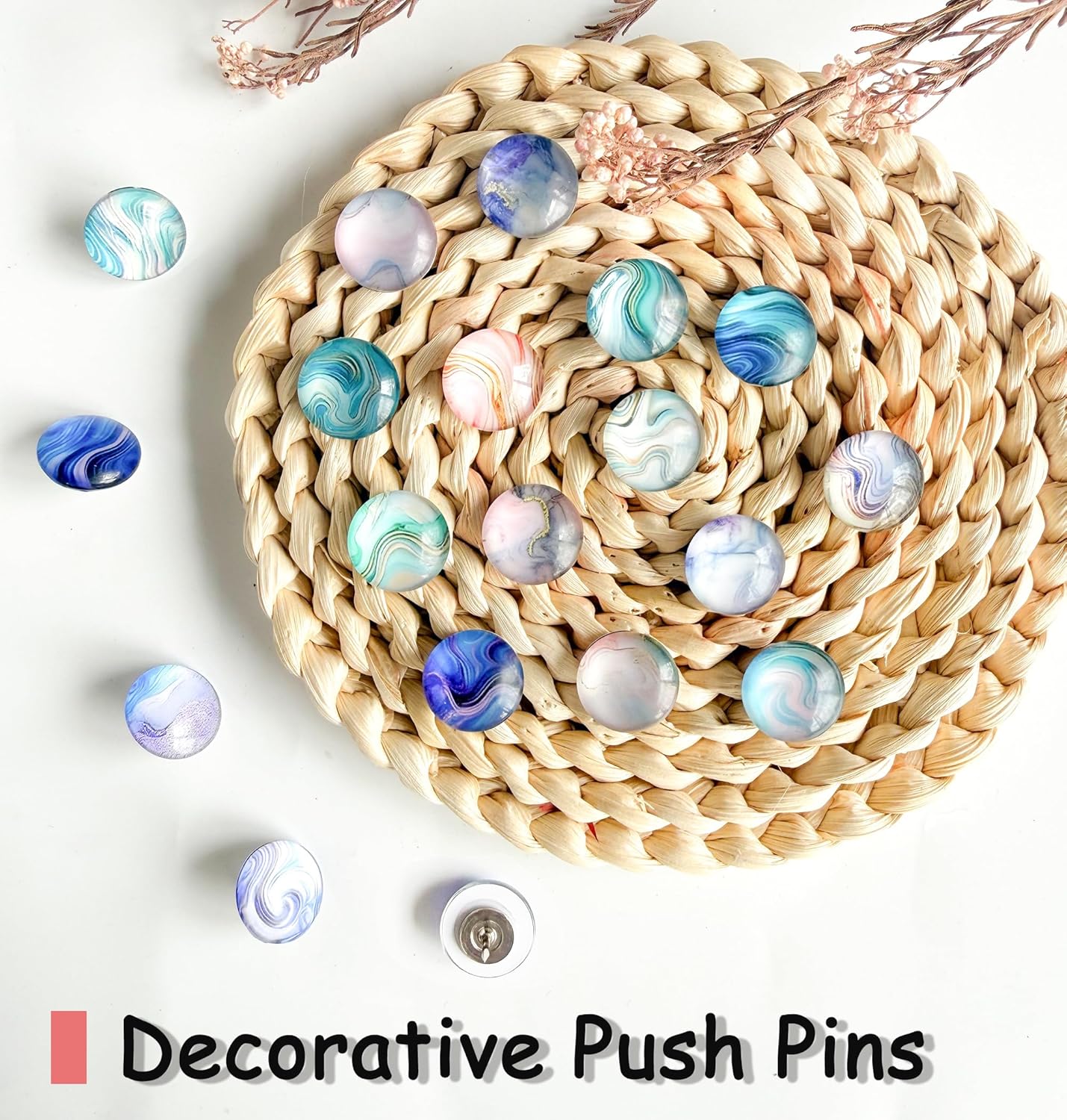 24 Decorative Push Pins for Bu - Home Office Organization avis et prix