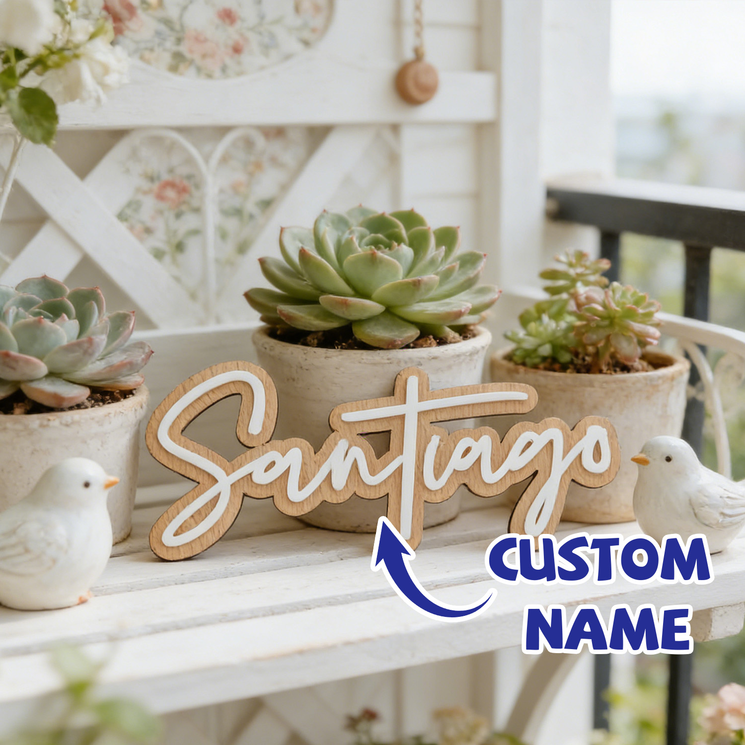 1Pc Custom Name Cute White Woo - Home Office Gifts avis et prix