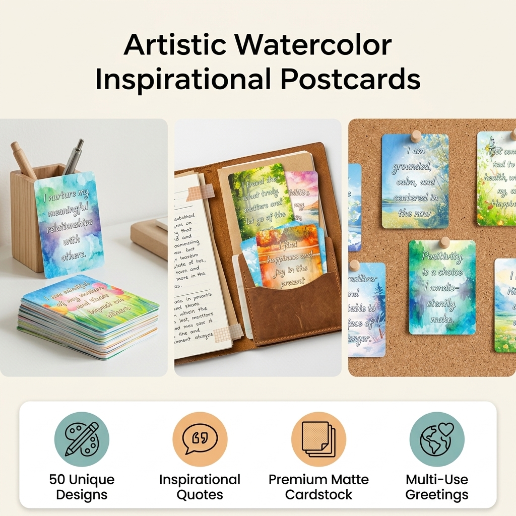 50Pcs Beautiful Watercolor Sce - Home Office Gifts avis et prix