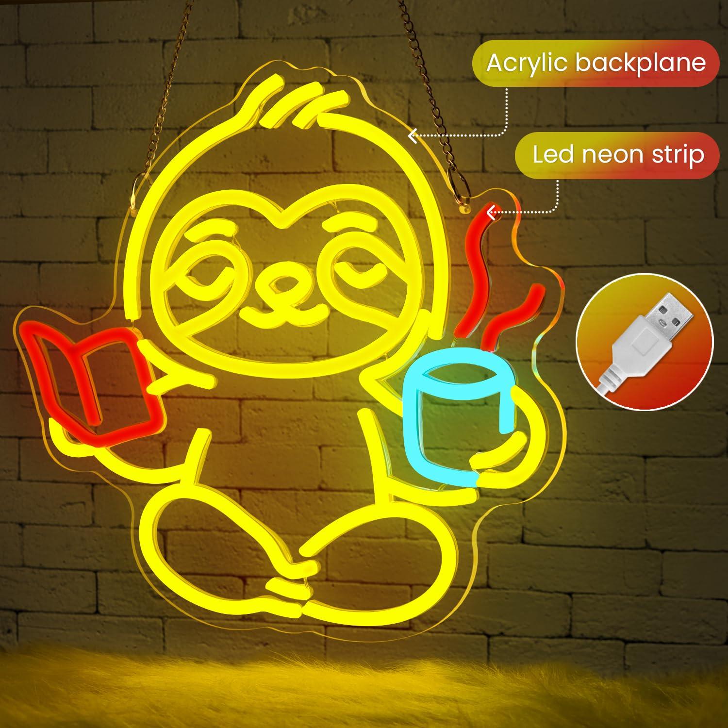 Sloth Neon Sign USB Dimmable L - Home Office Gifts avis et prix