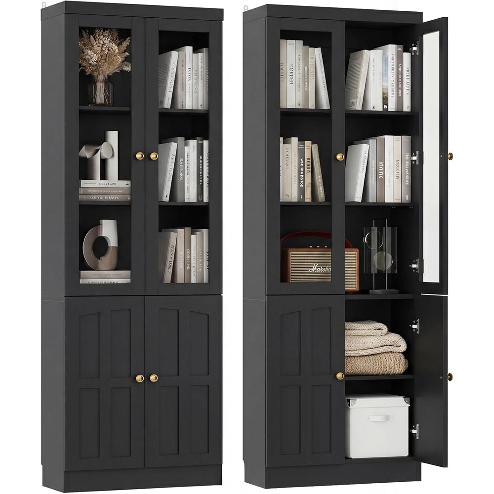 80 Tall Glass Door Bookcase wi - Home Office For avis et prix