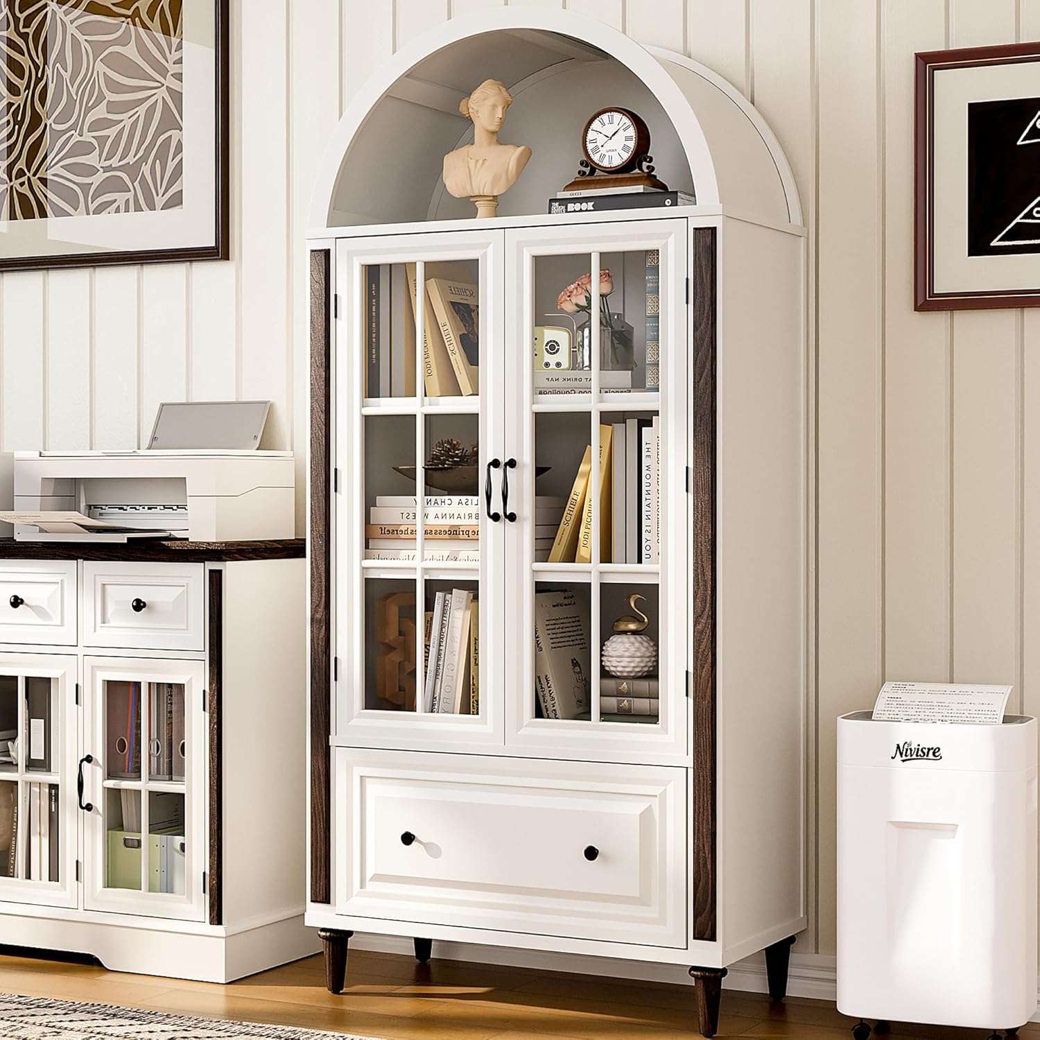 71” Handcrafted Arched Bookcas - Home Office For avis et prix