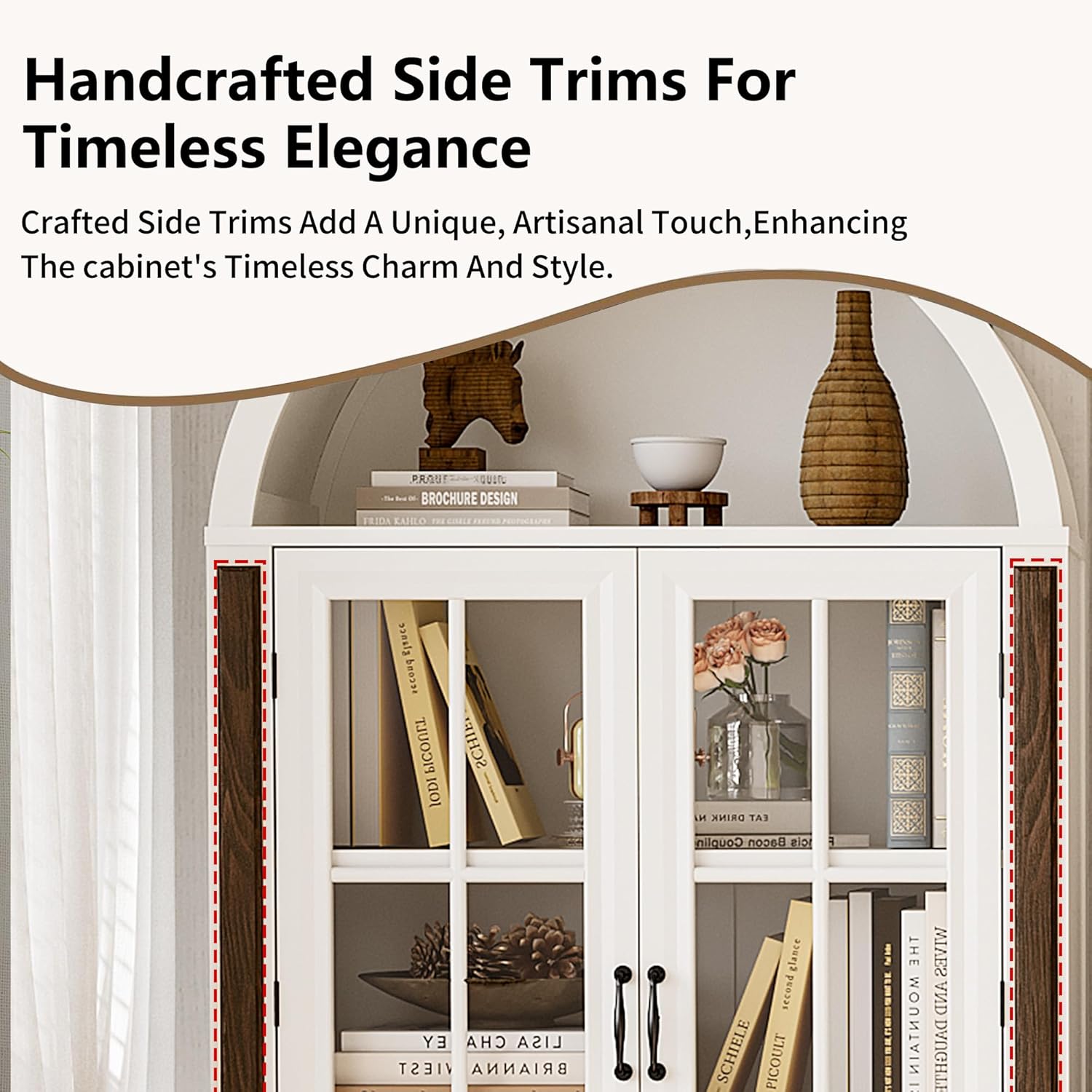 71” Handcrafted Arched Bookcas - Home Office For avis et prix