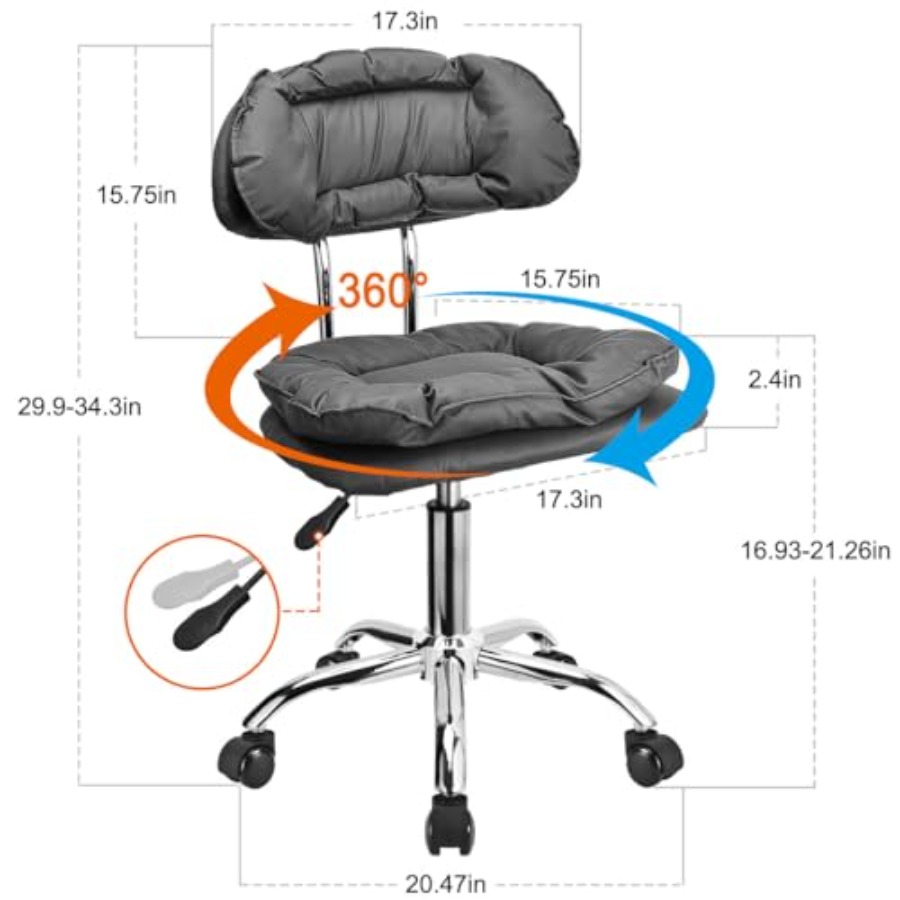 Rolling Stool Backrest Thick S - Home Office For avis et prix