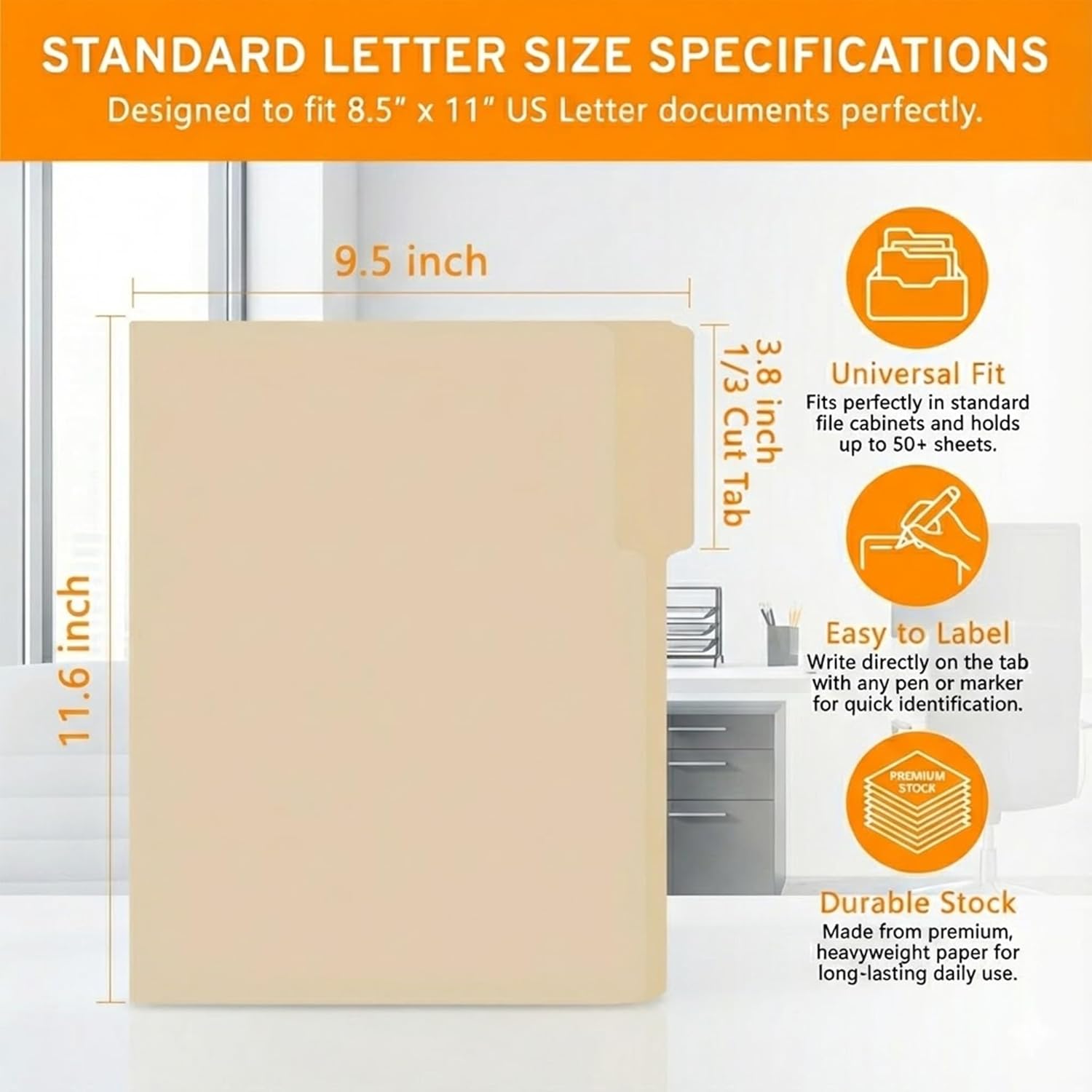 100 Pack Manila File Folders L - Home Office Organization avis et prix