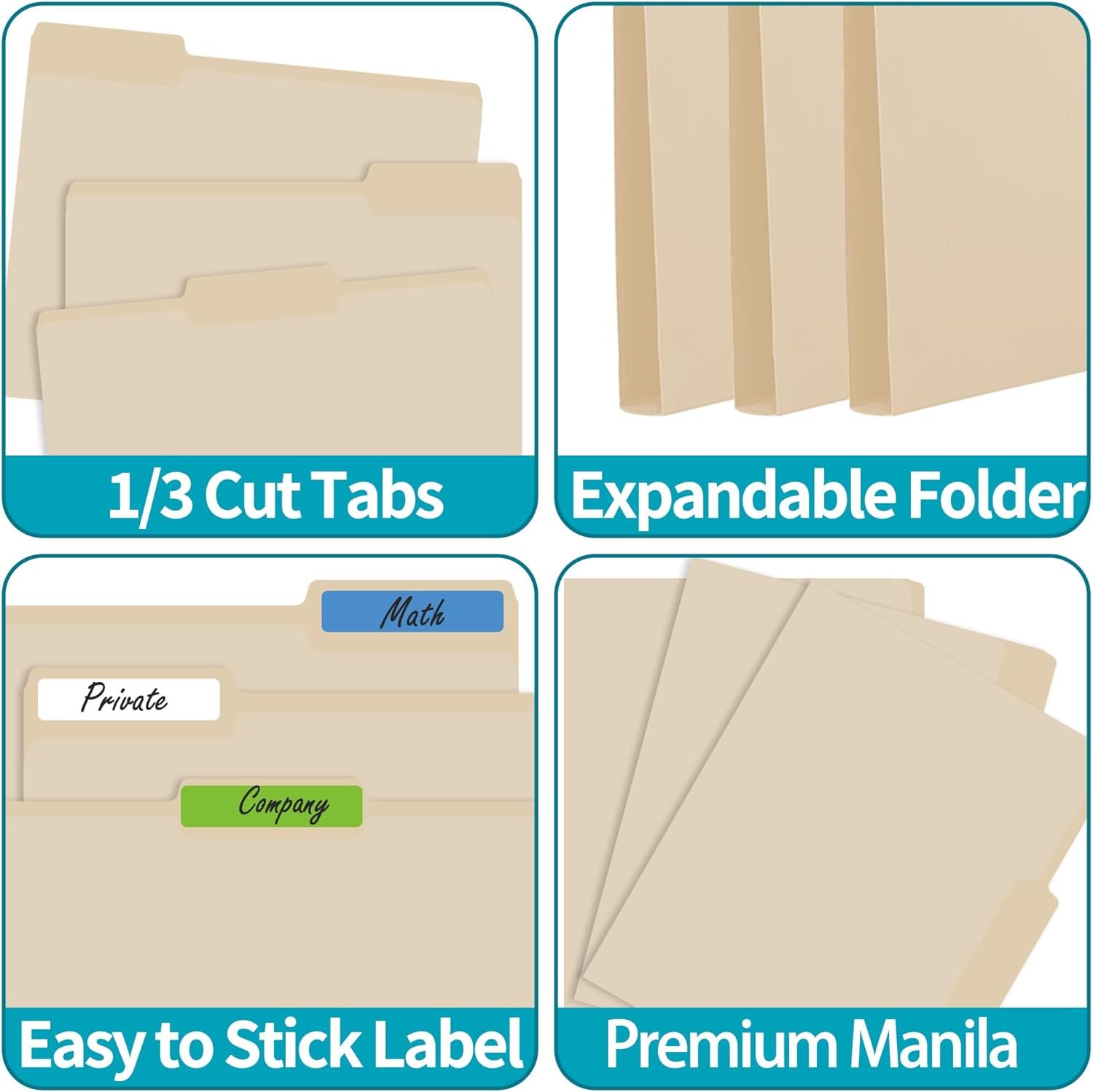 100 Pack Manila File Folders L - Home Office Organization avis et prix