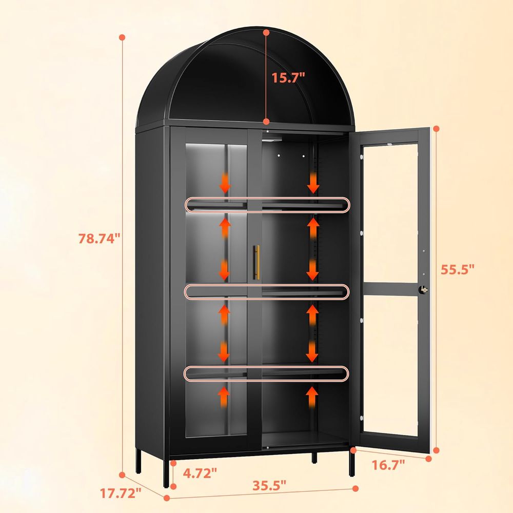 78.74 Tall Metal Arched Cabine - Home Office For avis et prix