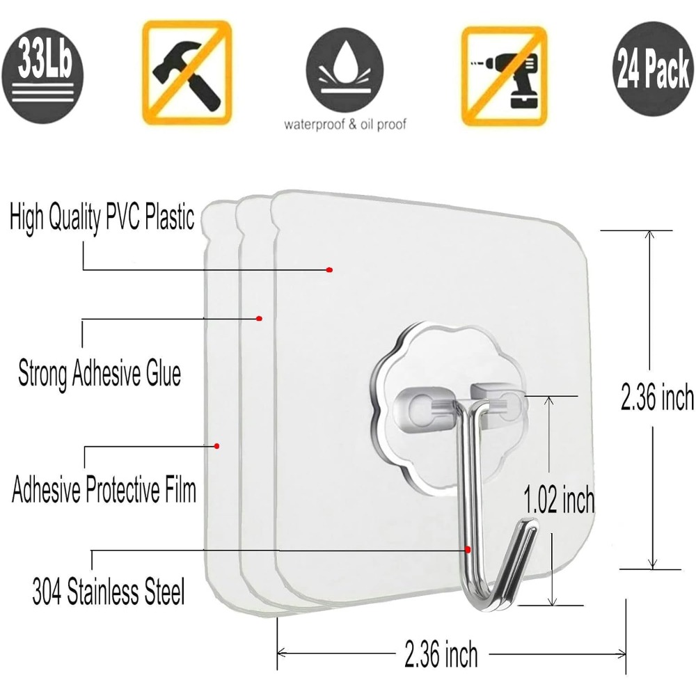 24 Pack Transparent Heavy Duty - Home Office Organization avis et prix