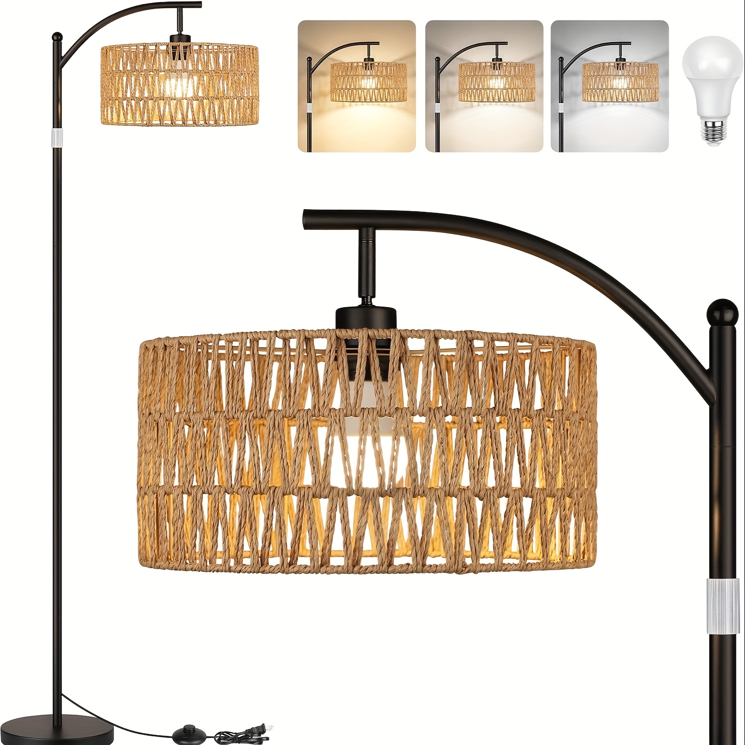 Rattan Floor Lamps for Living  - Home Office British avis et prix