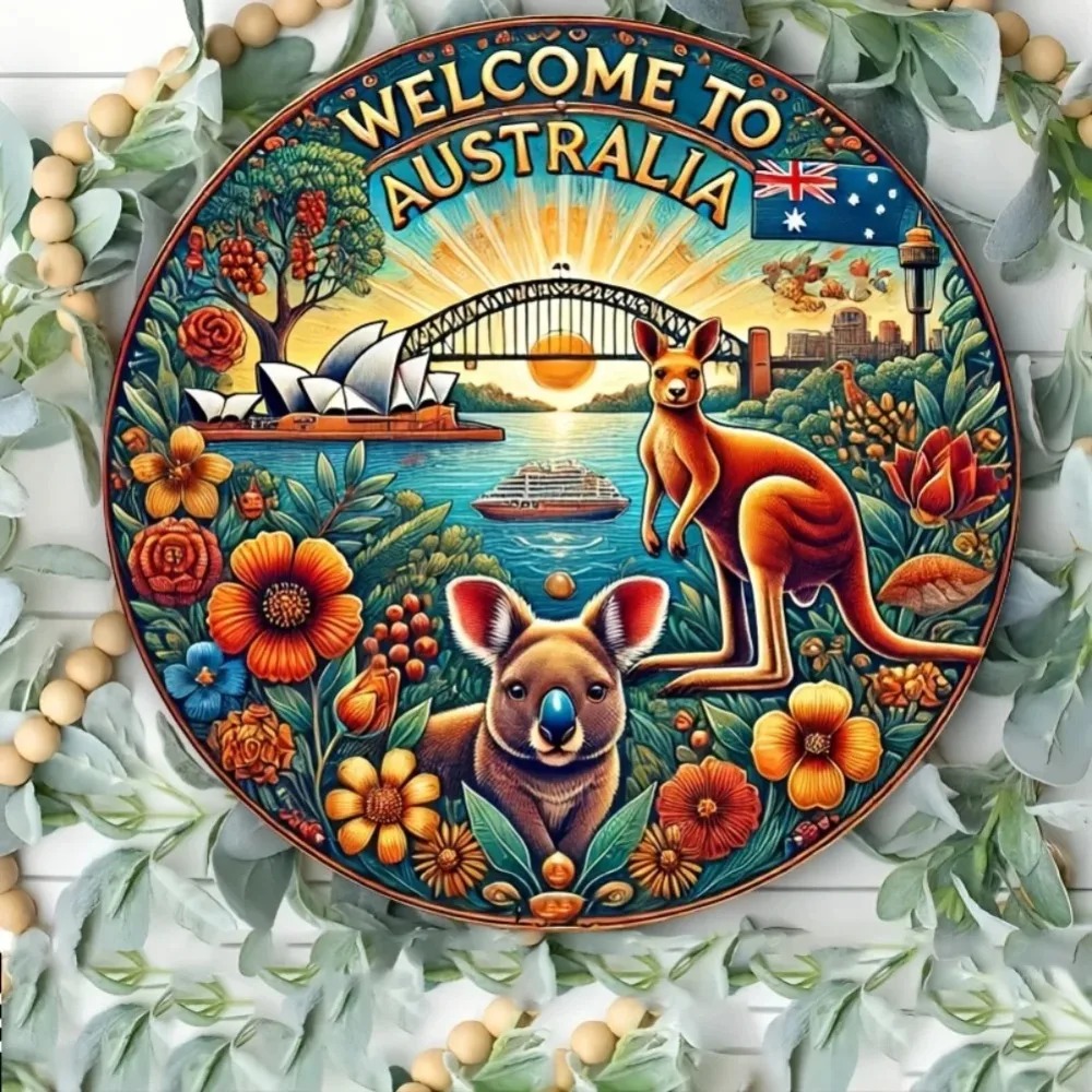 Vintage Kangaroo Metal Wall Ar - Home Office Australia avis et prix